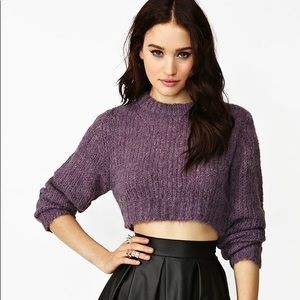 Cheap Monday Purple Knit Crop Sweater